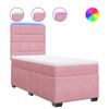 vidaXL Box spring postelja z vzmetnico roza 90x190 cm žamet