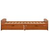 vidaXL Posteljni okvir z 2 predaloma medeno rjava borovina 90x200 cm