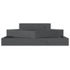 vidaXL Visoka greda siva 83x83x27 cm trdna borovina