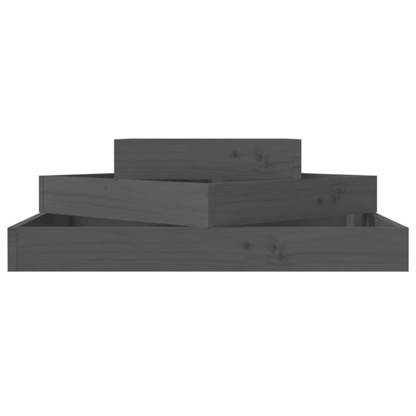 vidaXL Visoka greda siva 83x83x27 cm trdna borovina