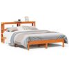 vidaXL Posteljni okvir brez vzmetnice vo&scaron;čeno rjav 135x190 cm borovina