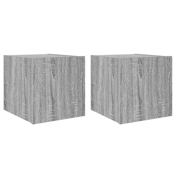 vidaXL Stenske TV omarice z LED 2 kosa siva sonoma 30,5x35x30 cm
