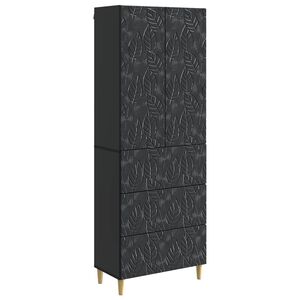 vidaXL Set omar 2 pcs Črna 66 x 34,5 x 90 cm Inženirski les
