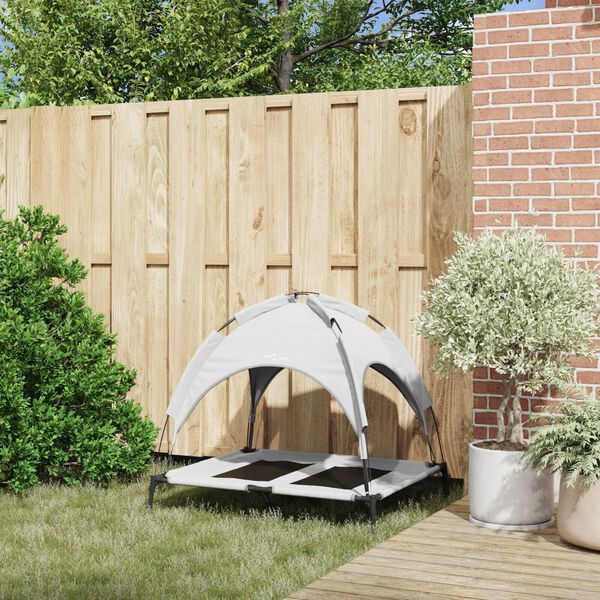 vidaXL Leži&scaron;če za psa Srebrno siva 92 x 77 x 82,5 cm Jeklo