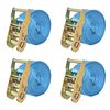 vidaXL Tovorni vezni trak 4 kosi 2 toni 6mx38mm modre barve