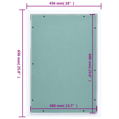 vidaXL Revizijska vrata z alu okvirjem in mavčno ploščo 400x600 mm