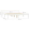 vidaXL Posteljni okvir s 4 predali bela trdna borovina 180x200 cm