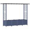 vidaXL Dvignjeno leži&scaron;če s trellisom in streho Siva 203 x 40 x 136 cm