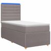 vidaXL LED posteljni pod z vzmetnico Taupe 90 x 190 cm Blago