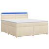 vidaXL Postelja boxspring z vzmetnico Krem 140 x 200 cm Blago