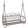 vidaXL Gugalna klop Jeklo 112 x 60 x 126,5 cm Antik rjava