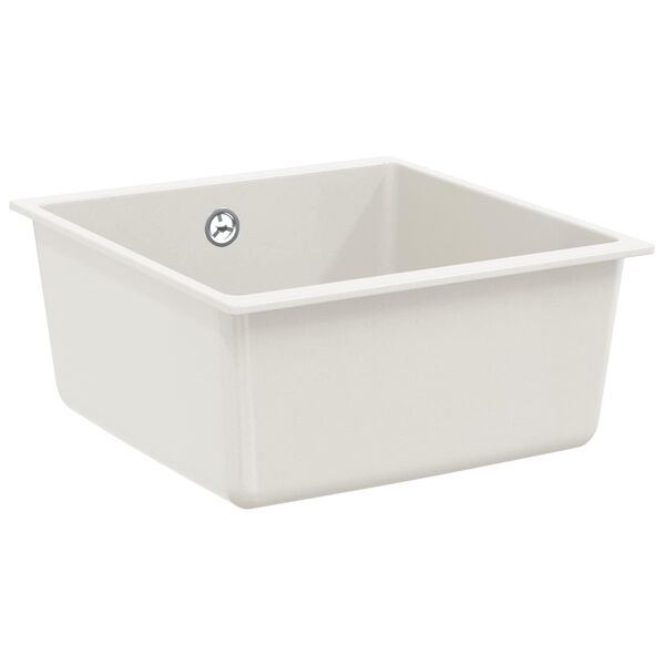 vidaXL Umivalnica Bela 430 x 460 mm 80% Kvarc in 20% Smola