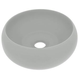 vidaXL Razko&scaron;en umivalnik okrogel mat svetlo siv 40x15 cm keramičen