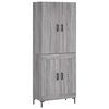 vidaXL Visoka komoda siva sonoma 69,5x34x180 cm inženirski les