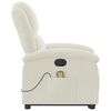 vidaXL Masažni naslanjač s funkcijo vstajanja krem žamet