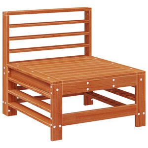 vidaXL Vrtna srednja sofa Masivna borovina Voskan Rjava