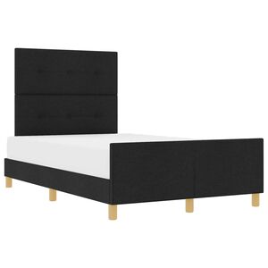 vidaXL Konstrukcija postelje z vzglavjem Črna 120 x 190 cm blago