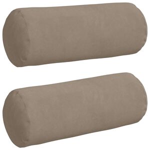vidaXL Blazine 2 pcs Taupe &Oslash; 15 x 40 cm Mikrofiber tkanina