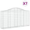 vidaXL Obokane gabion ko&scaron;are 7 kosov 200x30x100/120cm pocinkano železo