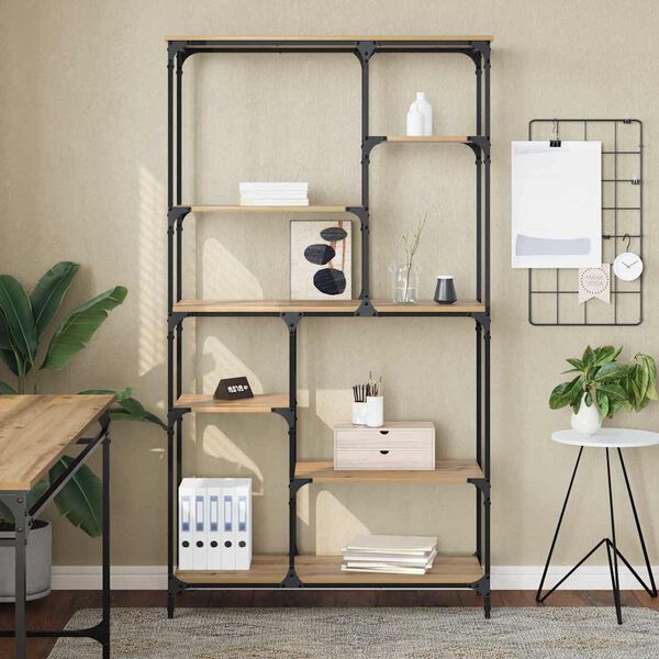 vidaXL Knjižna polica Umetni hrast 99 x 35,5 x 176 cm Konstruiran les