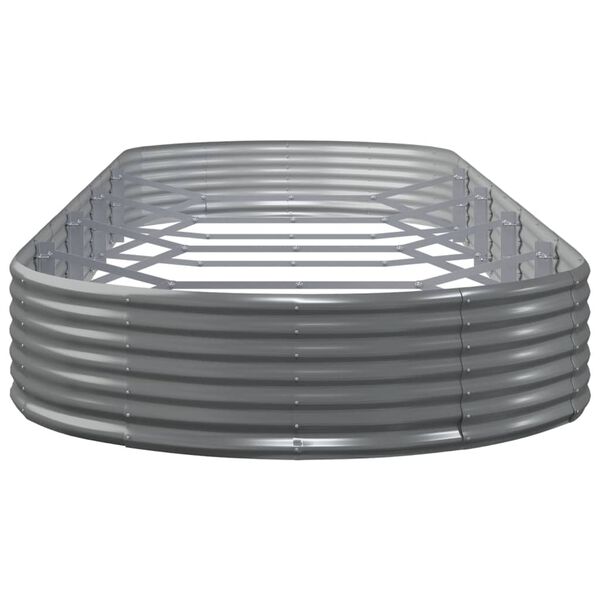 vidaXL Visoka greda iz cinkanega jekla 450x140x36 cm siva