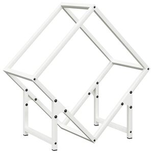 vidaXL Stojalo za drva belo 50x25x50 cm hladno valjano jeklo
