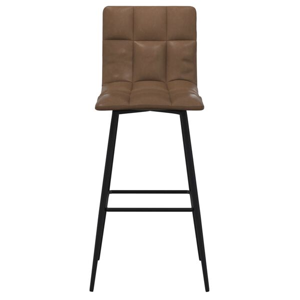 vidaXL Barski stolček temno rjavo umetno usnje