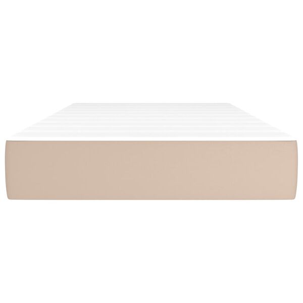 vidaXL Vzmetnica z žepkasto vzmetjo kapučino 90x200x20 cm umetno usnje