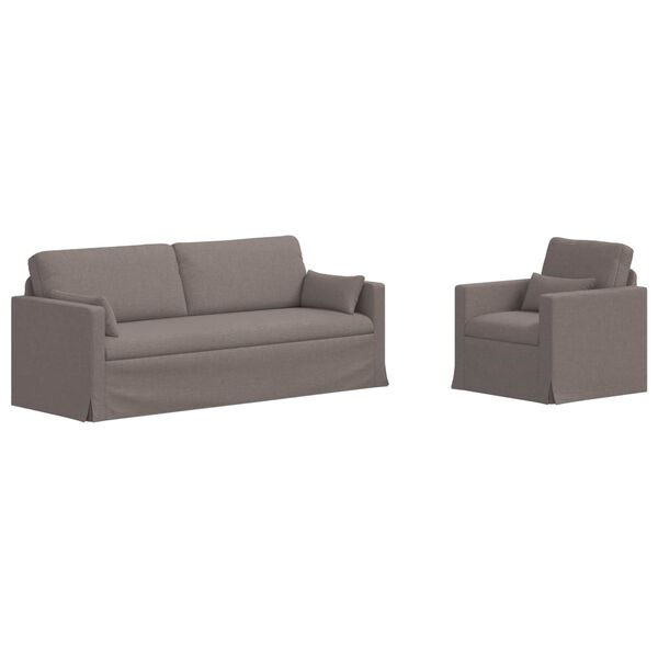 vidaXL Kavč 180cm 2 pcs Taupe Kovina
