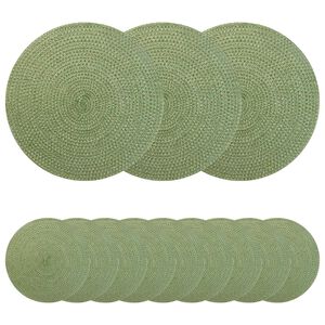 vidaXL Placemeti iz jute 12 kos Olivno zelena 100% Tossa juta
