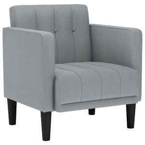 vidaXL Kavč z nasloni za roke svetlo siv 53 cm blago