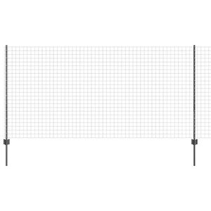 vidaXL Evropska ograja z drogom 25 x 1,2 m Jeklo s PVC premazom Siva