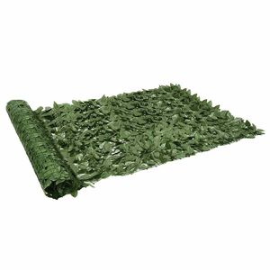 vidaXL Balkonsko platno za zasebnost s temno zelenimi listi 300x150 cm