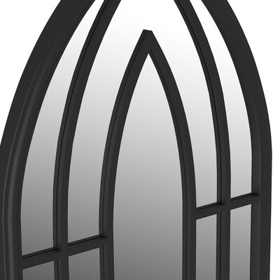 vidaXL Vrtno ogledalo črno 70x30 cm železno za zunanjo uporabo