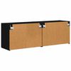 vidaXL TV stenska omara 2 pcs Črna 59,5 x 31 x 40 cm Konstruiran les
