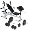 vidaXL Vadbena klop s kompletom uteži in stojalom 90 kg