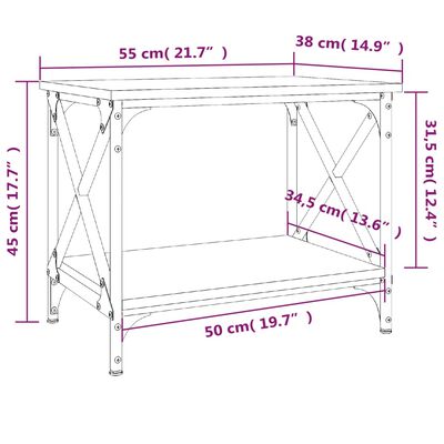vidaXL Stranska mizica črna 55x38x45 cm inženirski les