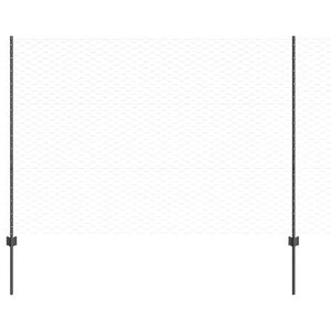 vidaXL &Scaron;esterokotna ograja s stebrom 50 x 1,5 m Jeklo s PVC premazom