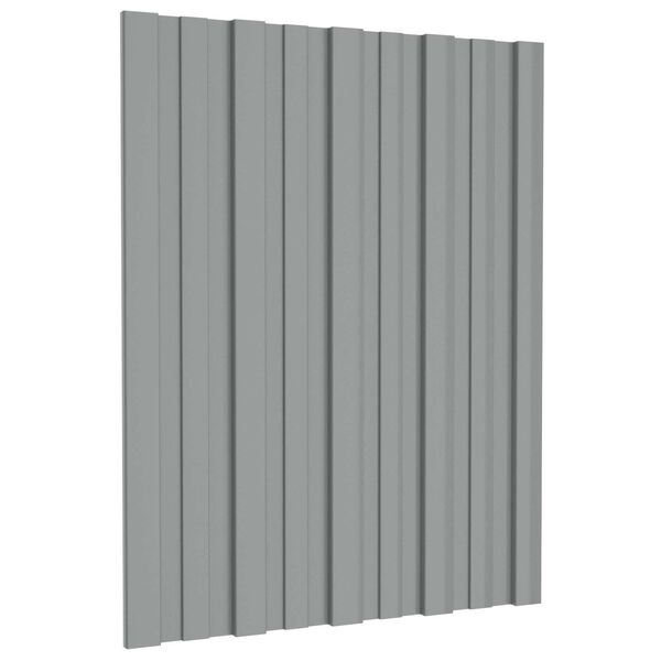 vidaXL Stre&scaron;ni panel 12 pcs Siva 60 x 45 cm Pocinkano jeklo