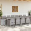 vidaXL Komplet za jedilnico v vrtu 15 pcs Svetlo siva Polt rattan