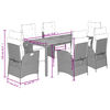 vidaXL Vrtna jedilna garnitura 7-delna z blazinami siv poli ratan