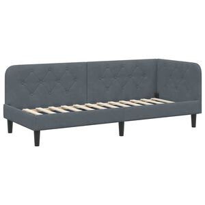 vidaXL Kotna postelja Temno siva 80 x 200 cm Žamet