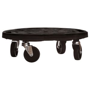 vidaXL Voziček za rastline s kolesi premer 40 cm črn 275 kg