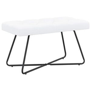vidaXL Klop s gumbnim oblazinjenjem Bela 80 x 40 x 46 cm Blago