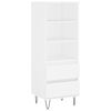 vidaXL Visoka omara Bela 40x36x110 cm inženirski les