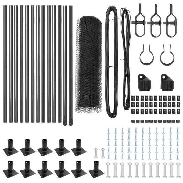 vidaXL Steber ograje. Siva 25 x 0,6 m (25 mm mreža) Jeklo in PVC