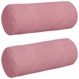vidaXL Blazine 2 pcs Roza &Oslash; 15 x 40 cm Žametna tkanina