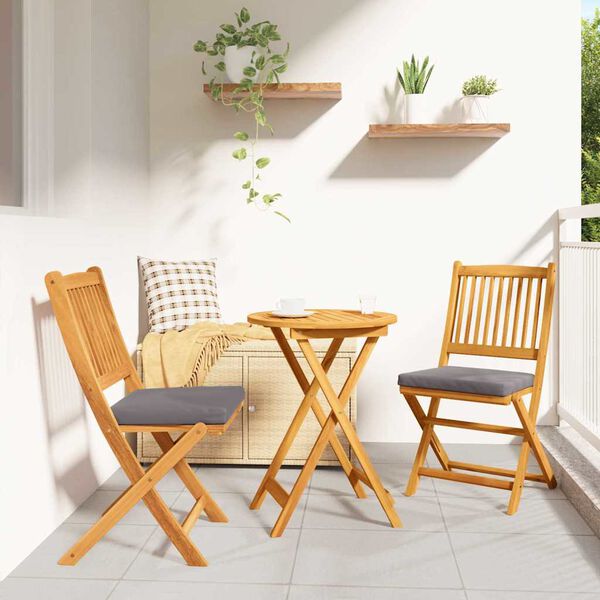vidaXL Vrtnik Bistro Set 3 pcs Rjava Trden akacijev les