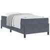 vidaXL Konstrukcija postelje z vzmetnico Temno siva 90 x 190 cm blago