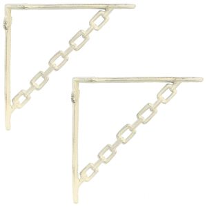 vidaXL Nosilci za stenske police 2 kos Antik bela 10.5 x 10.5 x 3 cm